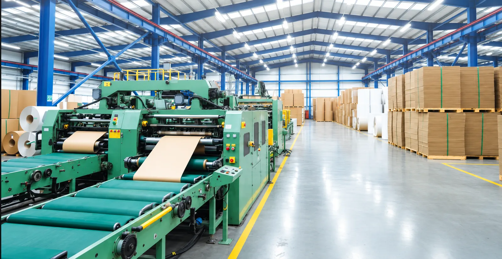 Corrugator machine in the Akro Lanka factory