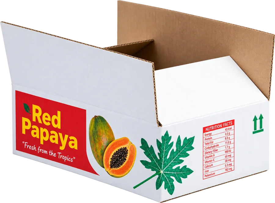 Red Papaya Fruit Carton